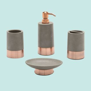 MoDRN 4-gabals betona ar Copper Accent Bath piederumu komplekts