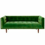 Cirrus Velvet un koka dīvāns zāle zaļa